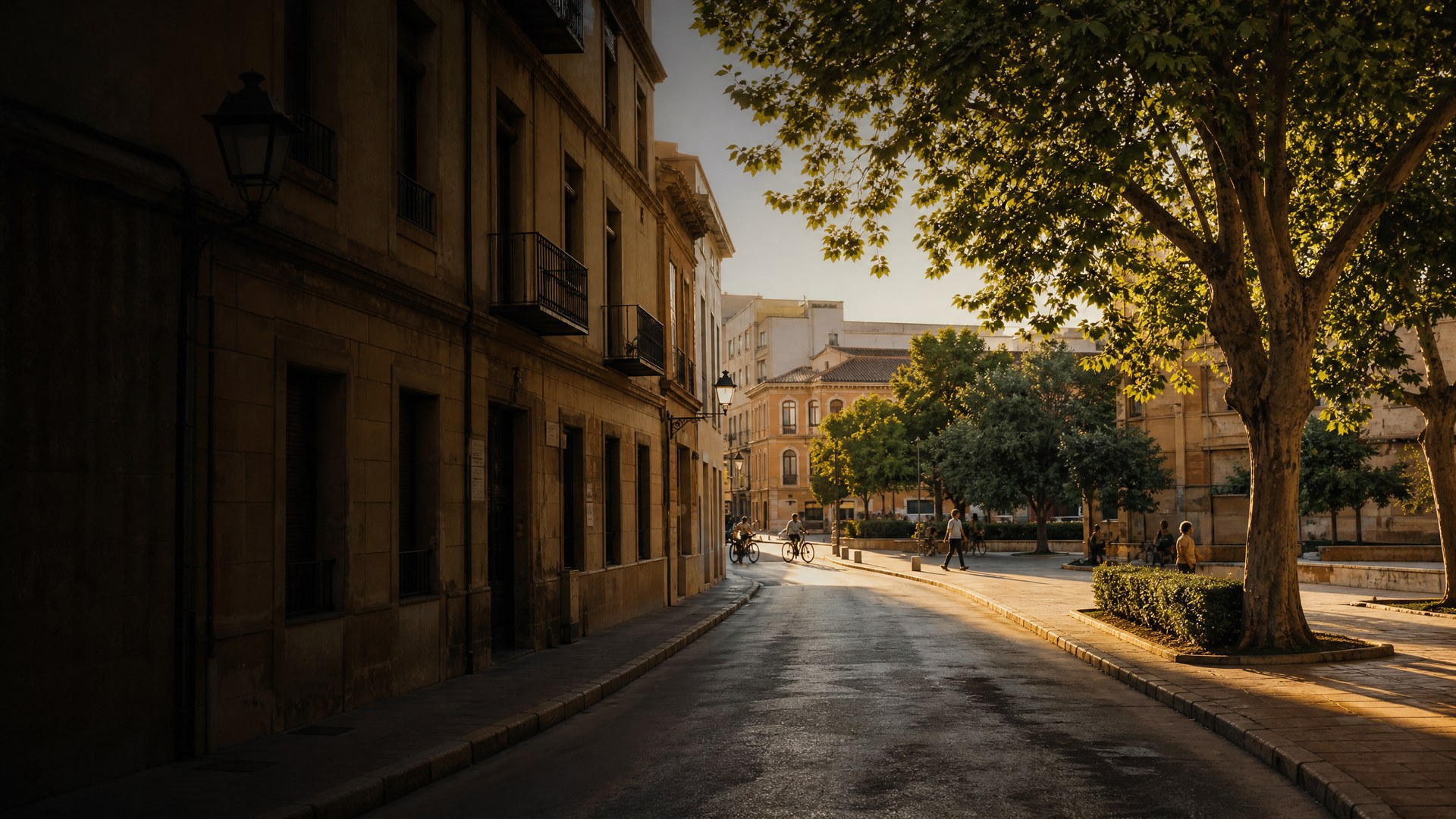 Calle mediterránea de Espinardo al atardecer